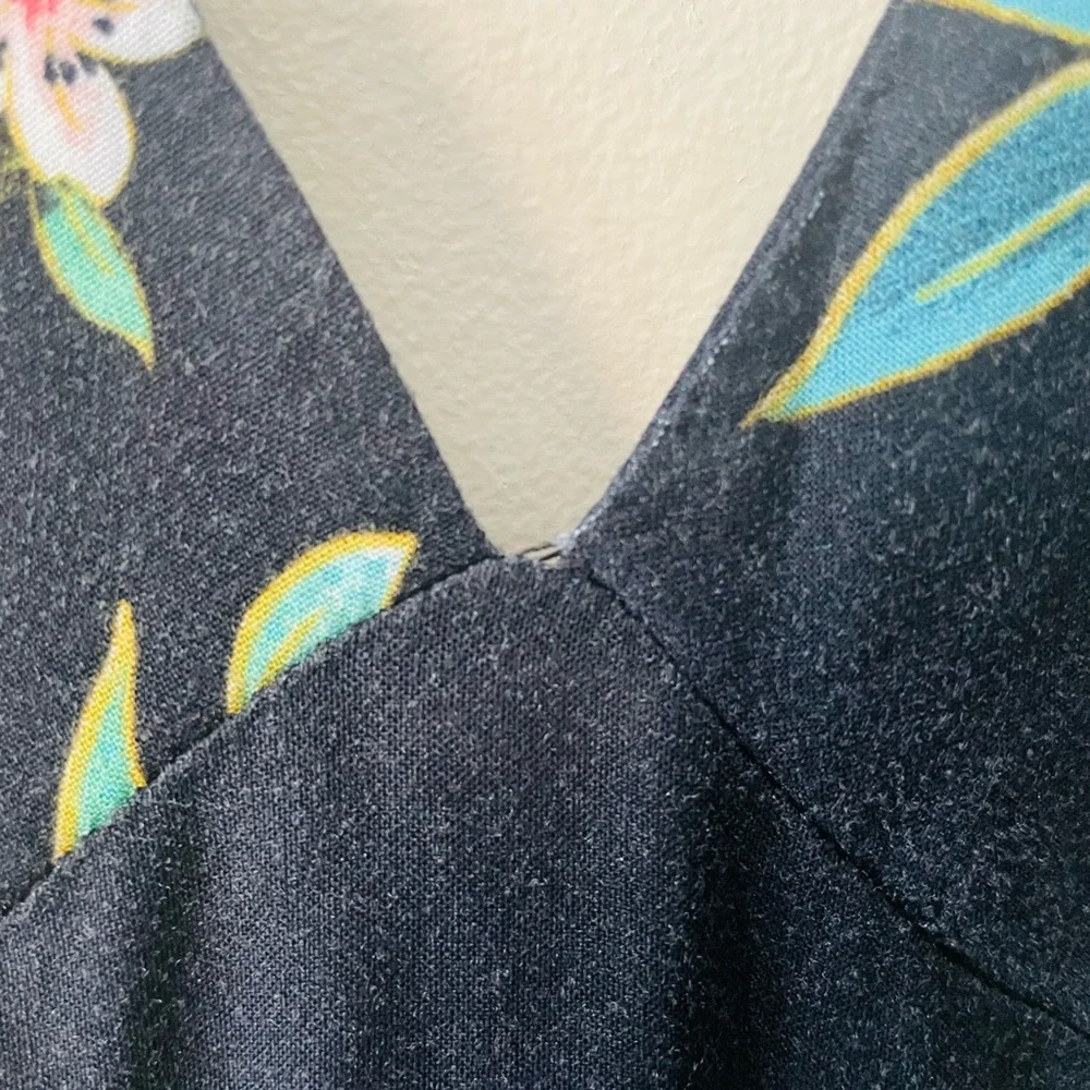 FARM Rio Black Maxi Dress with Green and Pink Floral Print - Picture 4 of 9